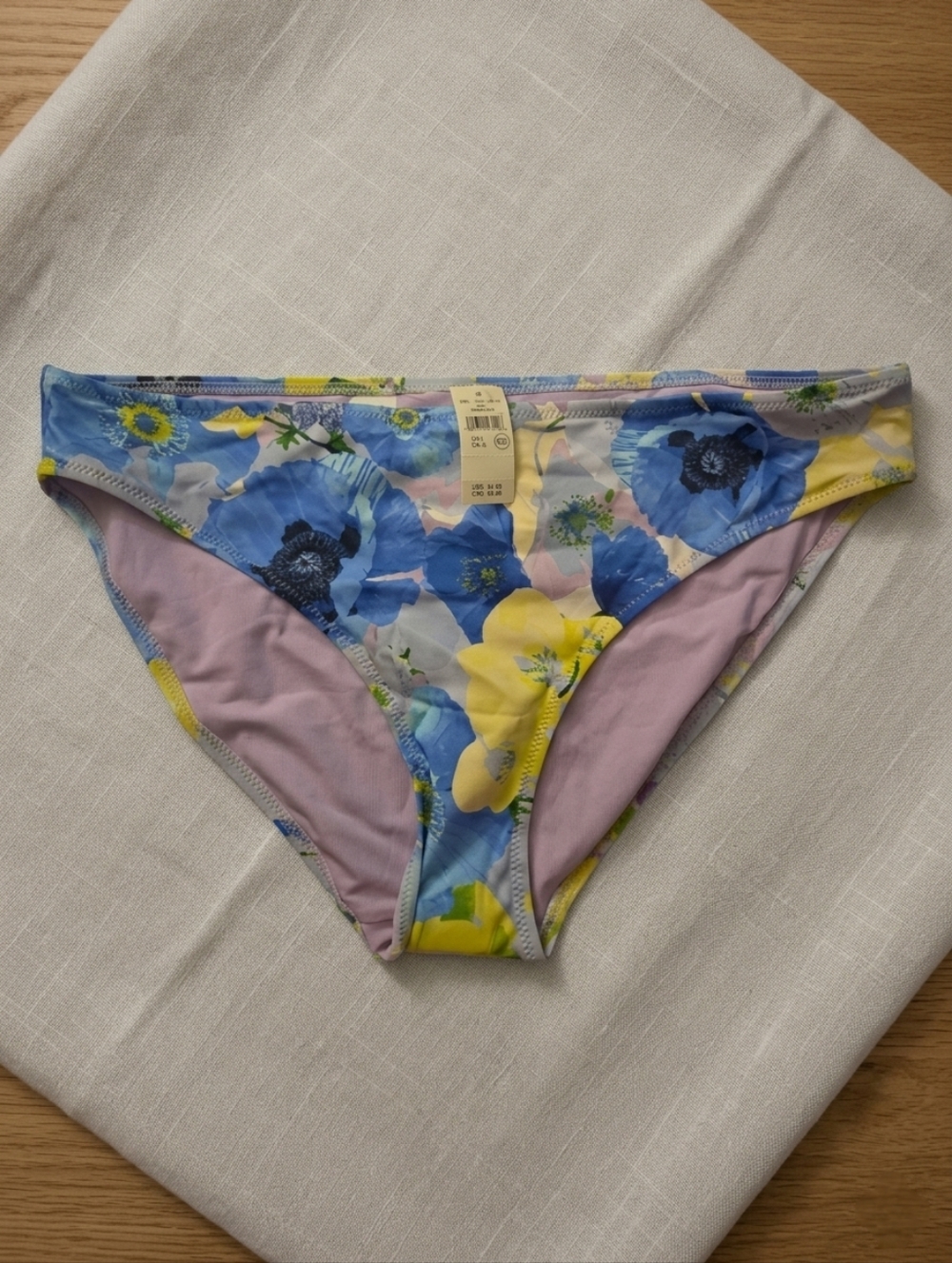 Aerie Blue & Yellow Floral Swimsuit Bottoms Large NWT